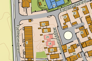 Kartbilde fra WMS-tjeneste av avviket