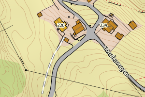 Kartbilde fra WMS-tjeneste av avviket