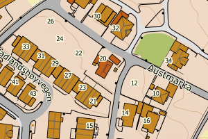 Kartbilde fra WMS-tjeneste av avviket