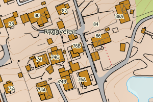 Kartbilde fra WMS-tjeneste av avviket