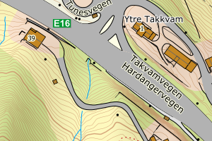 Kartbilde fra WMS-tjeneste av avviket