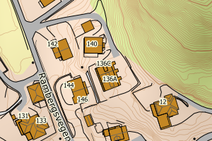 Kartbilde fra WMS-tjeneste av avviket