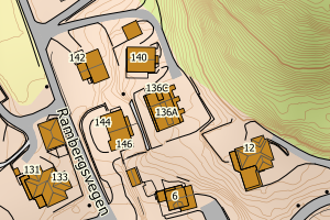 Kartbilde fra WMS-tjeneste av avviket