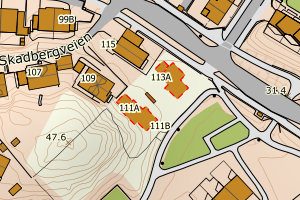 Kartbilde fra WMS-tjeneste av avviket