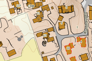 Kartbilde fra WMS-tjeneste av avviket