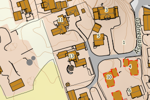 Kartbilde fra WMS-tjeneste av avviket