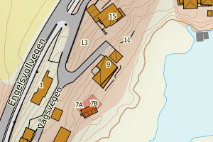 Kartbilde fra WMS-tjeneste av avviket
