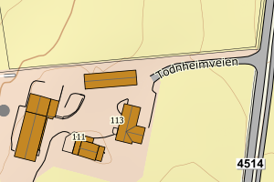 Kartbilde fra WMS-tjeneste av avviket