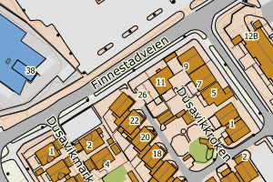 Kartbilde fra WMS-tjeneste av avviket