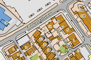 Kartbilde fra WMS-tjeneste av avviket