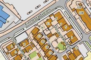 Kartbilde fra WMS-tjeneste av avviket