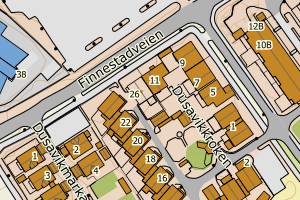 Kartbilde fra WMS-tjeneste av avviket