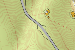 Kartbilde fra WMS-tjeneste av avviket