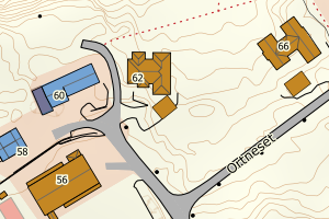 Kartbilde fra WMS-tjeneste av avviket