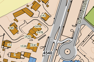 Kartbilde fra WMS-tjeneste av avviket