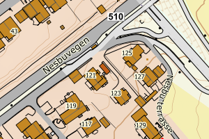 Kartbilde fra WMS-tjeneste av avviket