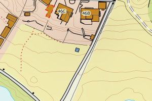 Kartbilde fra WMS-tjeneste av avviket