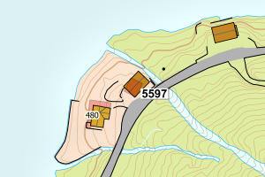 Kartbilde fra WMS-tjeneste av avviket