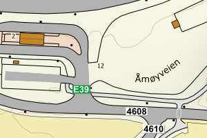 Kartbilde fra WMS-tjeneste av avviket