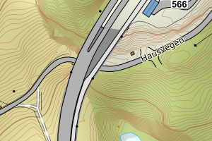 Kartbilde fra WMS-tjeneste av avviket