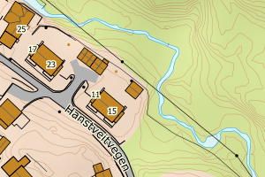 Kartbilde fra WMS-tjeneste av avviket