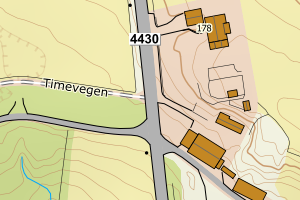 Kartbilde fra WMS-tjeneste av avviket