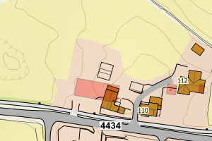 Kartbilde fra WMS-tjeneste av avviket