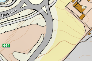 Kartbilde fra WMS-tjeneste av avviket