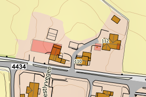 Kartbilde fra WMS-tjeneste av avviket