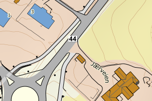 Kartbilde fra WMS-tjeneste av avviket