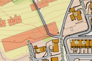 Kartbilde fra WMS-tjeneste av avviket