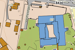 Kartbilde fra WMS-tjeneste av avviket