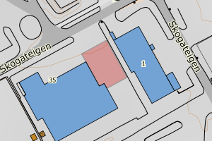 Kartbilde fra WMS-tjeneste av avviket