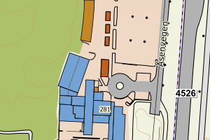 Kartbilde fra WMS-tjeneste av avviket