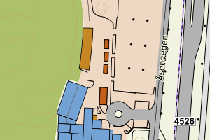 Kartbilde fra WMS-tjeneste av avviket