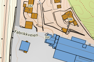 Kartbilde fra WMS-tjeneste av avviket