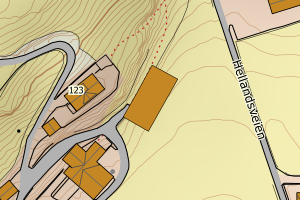 Kartbilde fra WMS-tjeneste av avviket