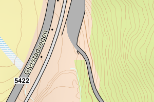 Kartbilde fra WMS-tjeneste av avviket