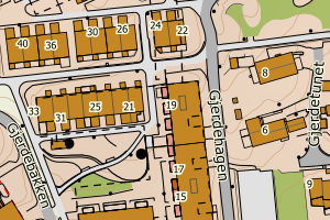 Kartbilde fra WMS-tjeneste av avviket