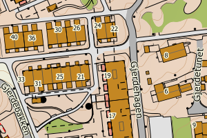 Kartbilde fra WMS-tjeneste av avviket