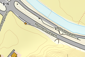 Kartbilde fra WMS-tjeneste av avviket