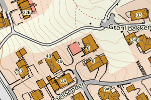 Kartbilde fra WMS-tjeneste av avviket