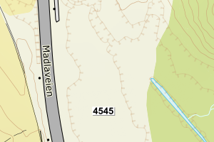 Kartbilde fra WMS-tjeneste av avviket