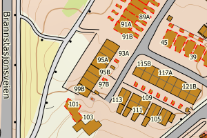 Kartbilde fra WMS-tjeneste av avviket