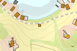 Kartbilde fra WMS-tjeneste av avviket