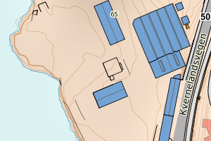 Kartbilde fra WMS-tjeneste av avviket