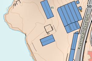 Kartbilde fra WMS-tjeneste av avviket