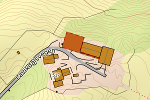 Kartbilde fra WMS-tjeneste av avviket