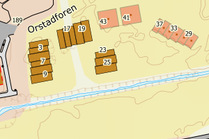 Kartbilde fra WMS-tjeneste av avviket