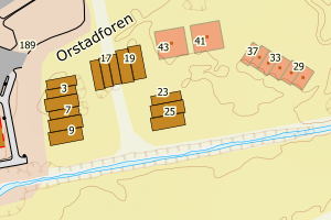 Kartbilde fra WMS-tjeneste av avviket